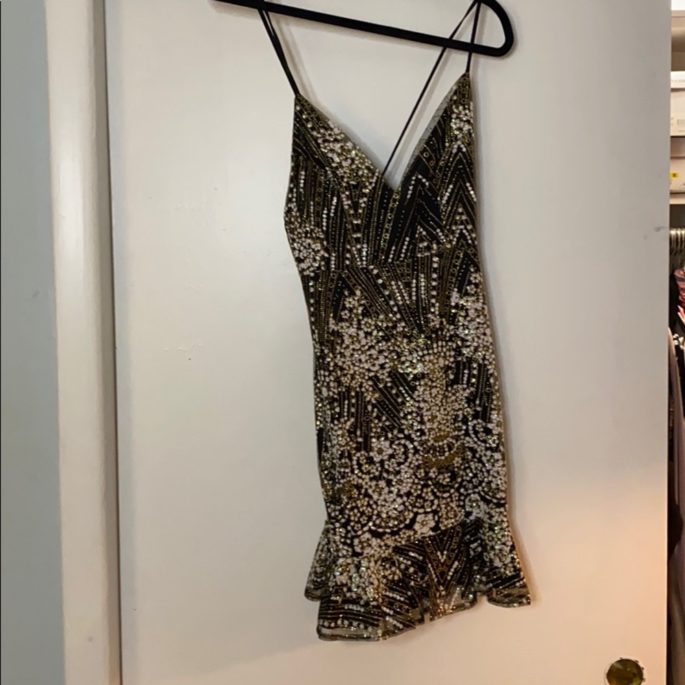 Sequin spaghetti strap dress